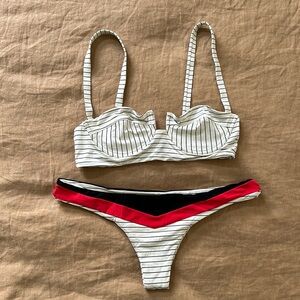 Boys & Arrows Striped Balconette Bikini